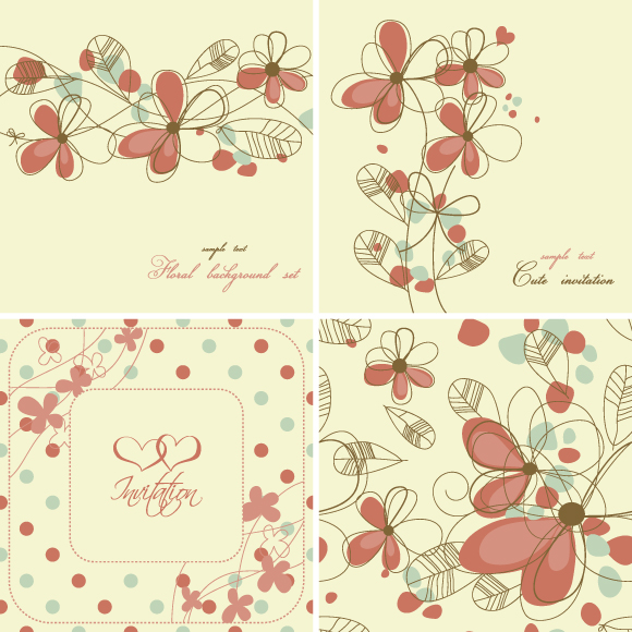free vector Elegant floral background pattern 04 vector